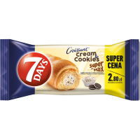 Rogalik 7 Days Super Max z Kremem Waniliowym z Kawałkami Ciastek 110g