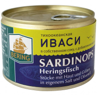 Sardynki w Sosie Własnym i Oleju Sojowym 245g Bering
