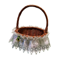 Dekoracja Opaska na Koszyczek z Koronką 20-40cm