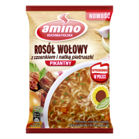 Zupa Nudle Rosół Wołowy Pikantny 60g Amino