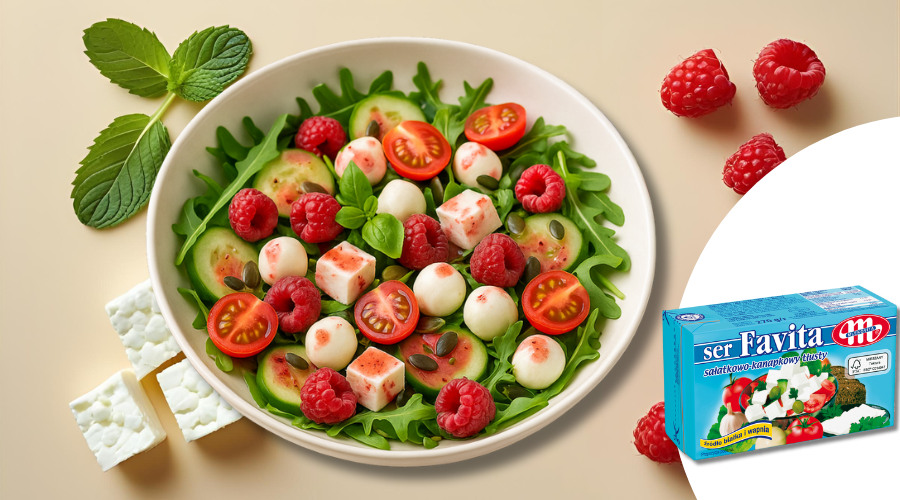 Sommersalat mit Himbeervinaigrette