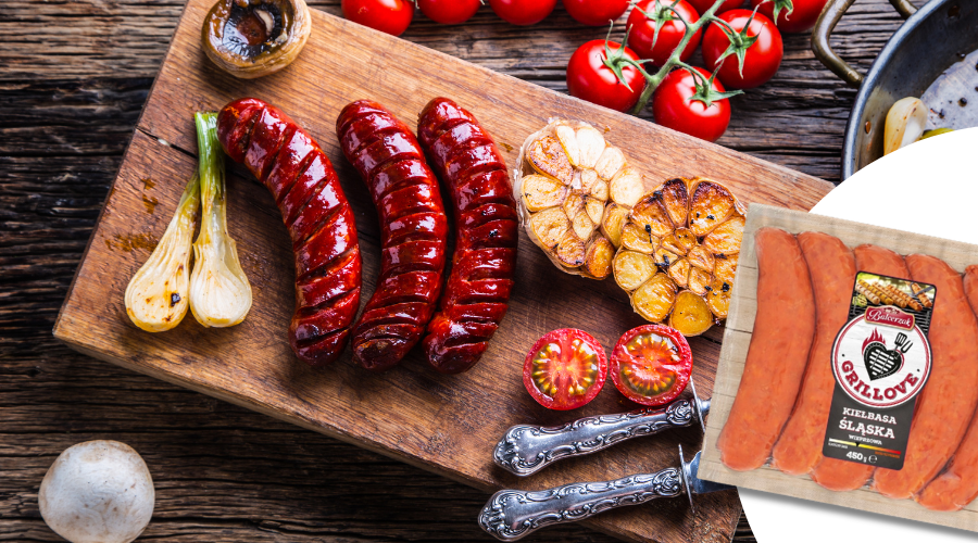 Gegrillte Wurst mit Knoblauch und Marinade